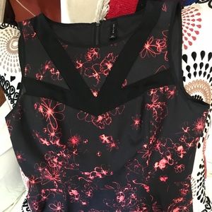 Black Macy's Dress with Red and Orange Decals